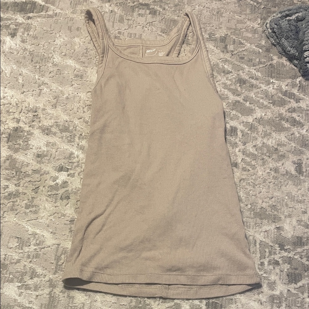 Aerie Women's Tan Ribbed Tank Top